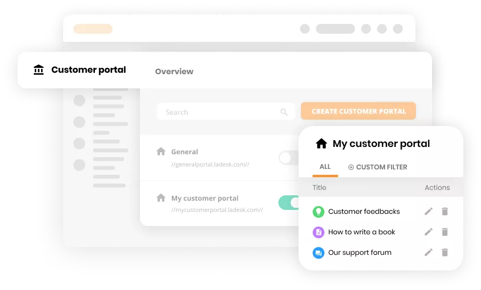 Customer portal software settings in LiveAgent