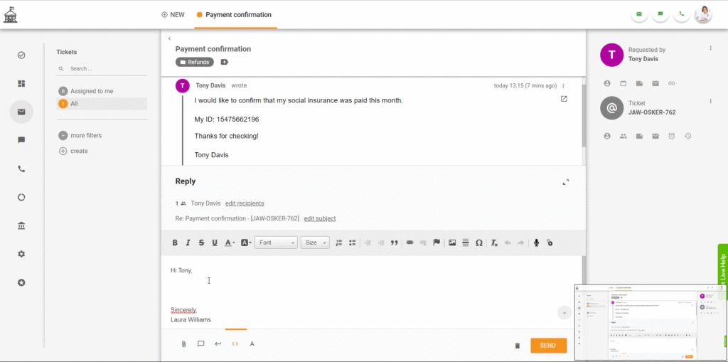 LiveAgent工单示例