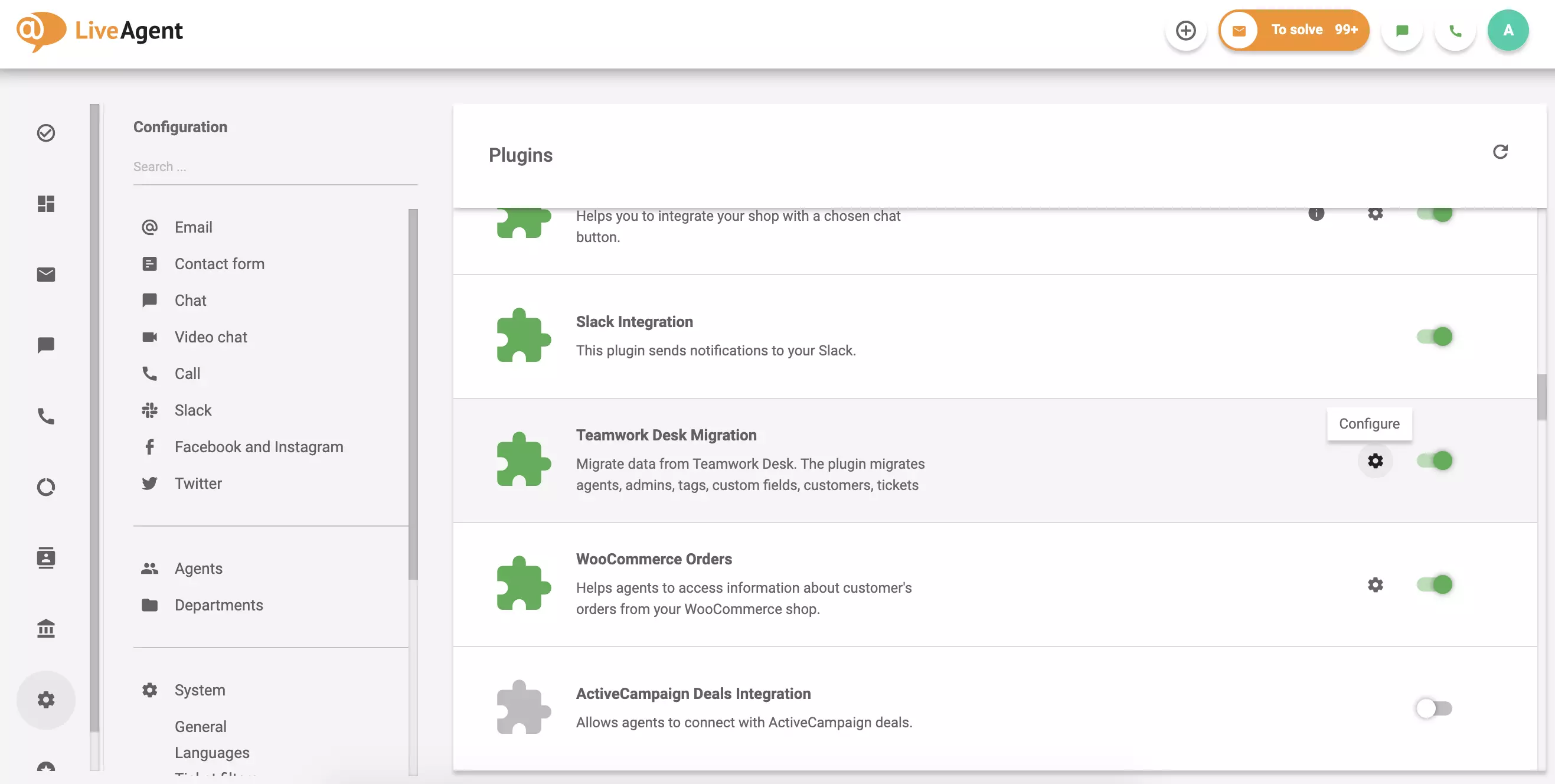 在活跃插件中点击配置