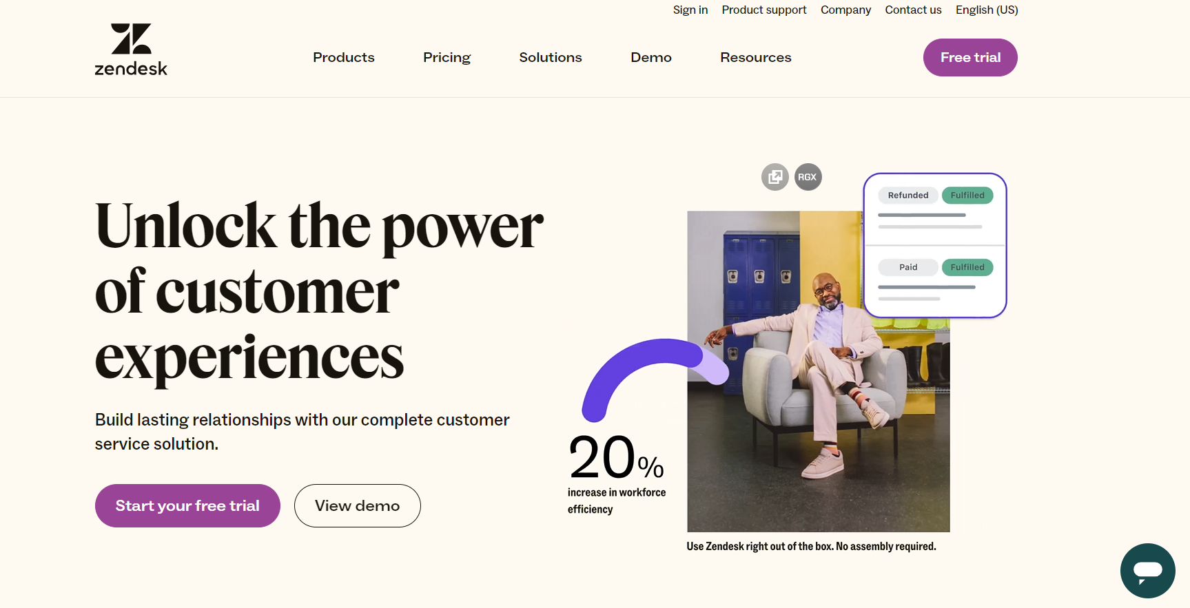 Zendesk套件主页 - 面向关系的电子商务实时聊天软件