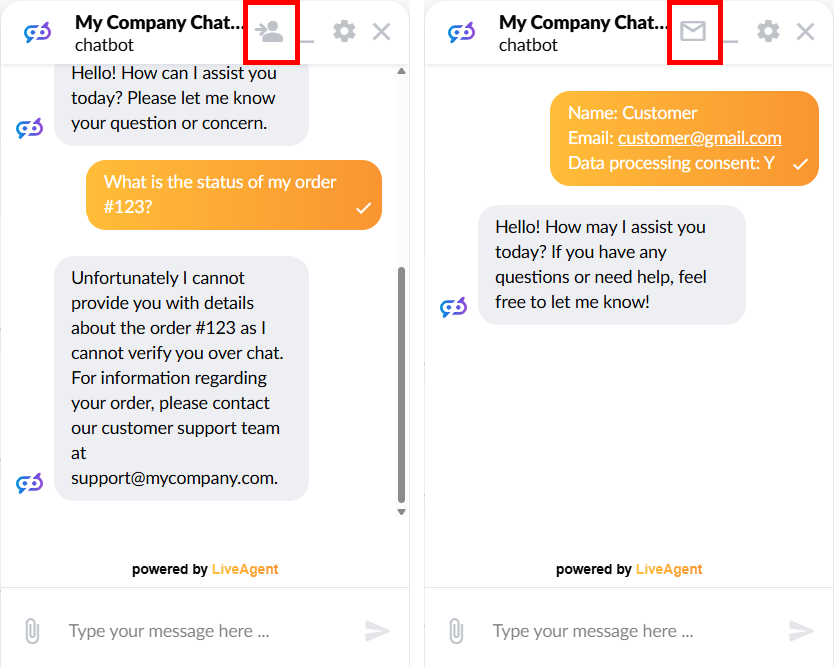 LiveAgent AI 人工交接预览