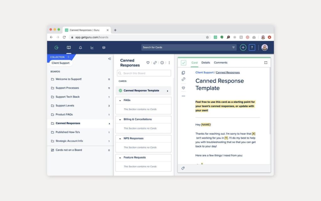 Guru软件知识库的实际示例