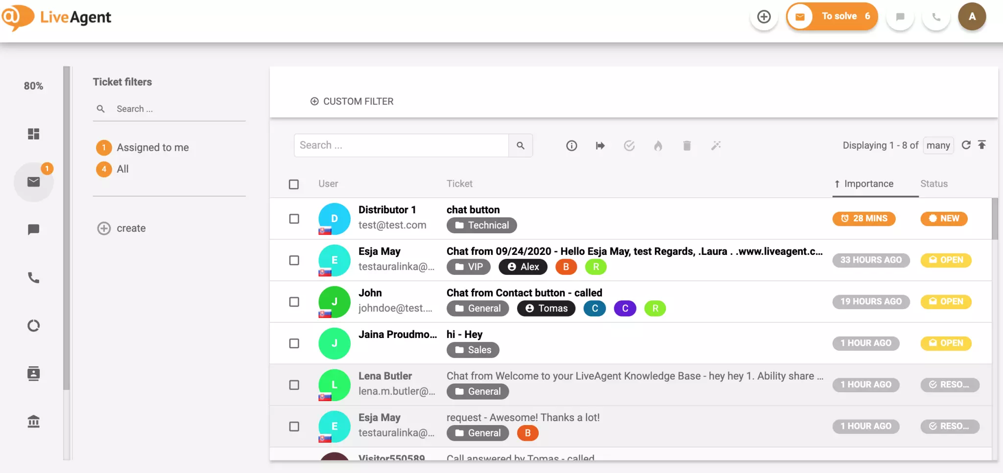 LiveAgent中的工单系统