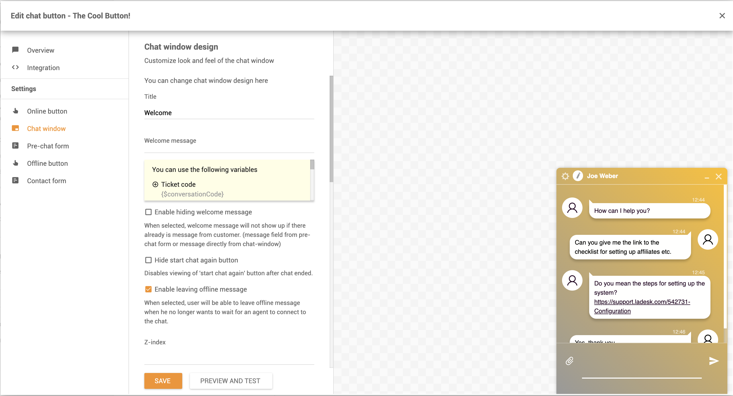 自定义聊天窗口