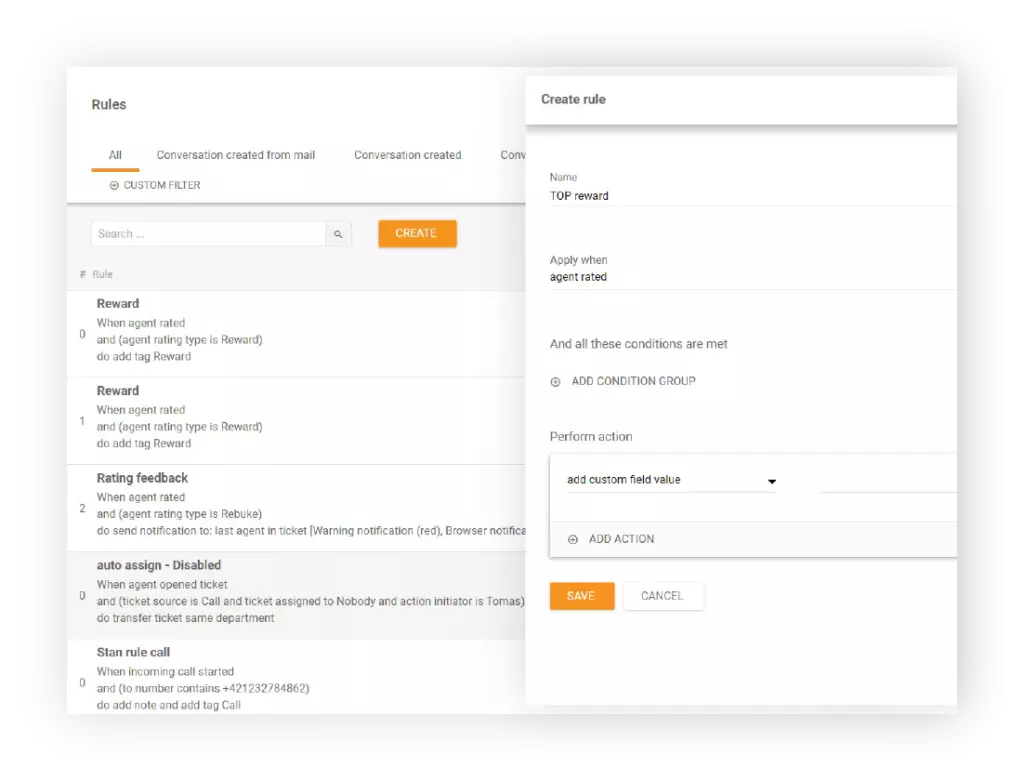在LiveAgent中创建规则