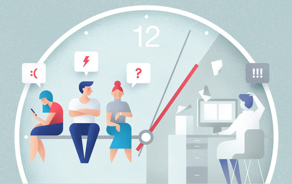 客户等待客户支持的插图