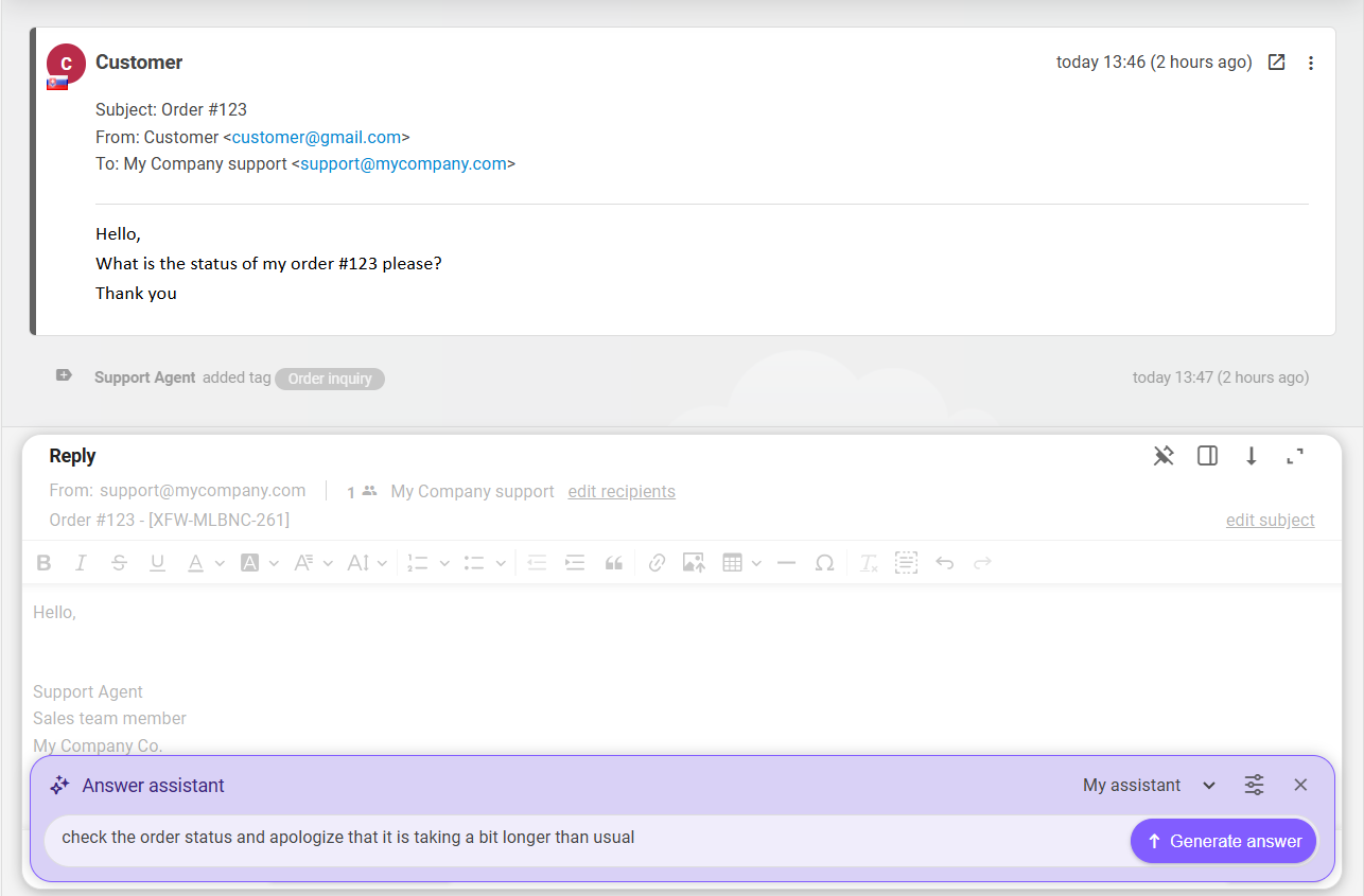 增强的 AI 回答助手新界面