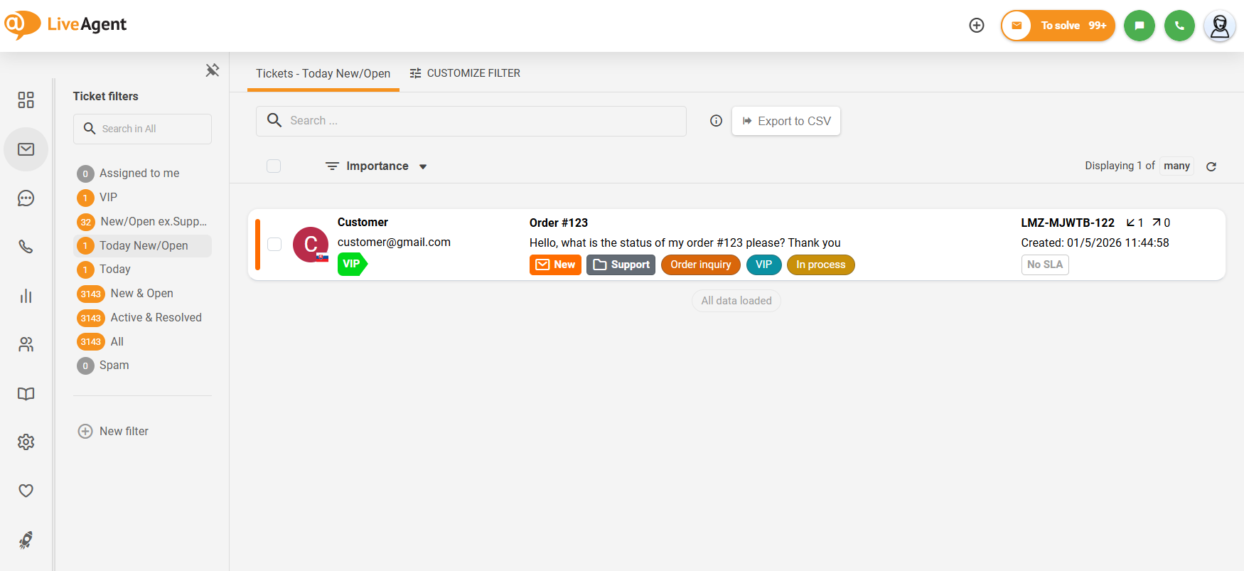 可折叠子菜单 LiveAgent 概览
