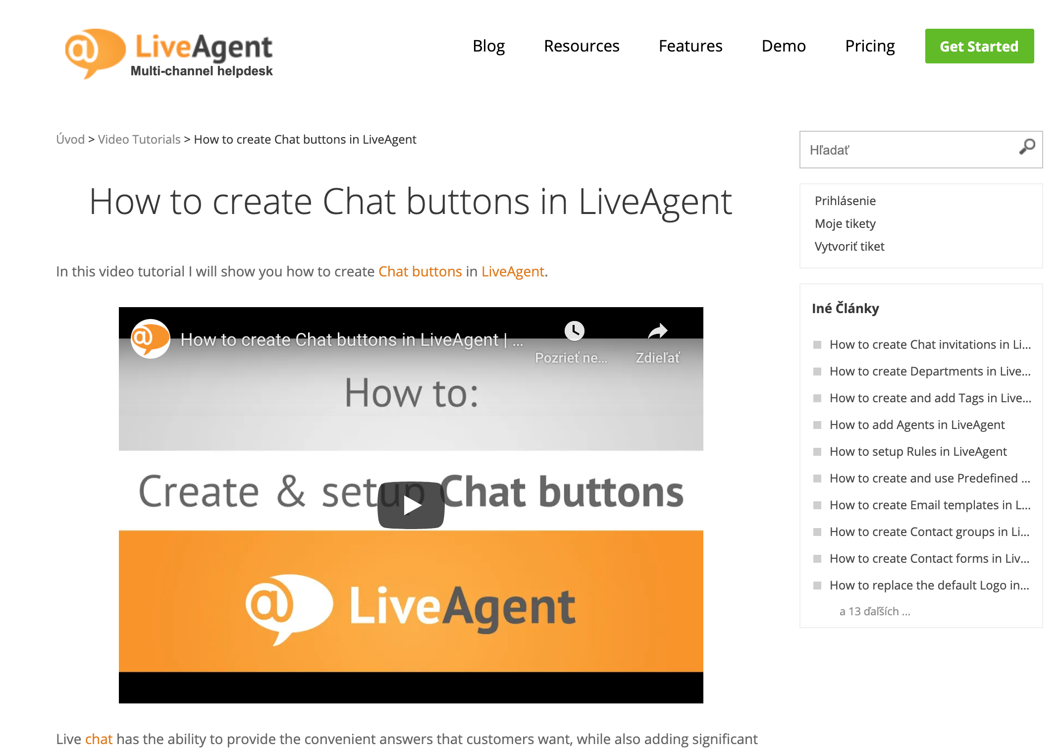 LiveAgent Knowledgebase article example