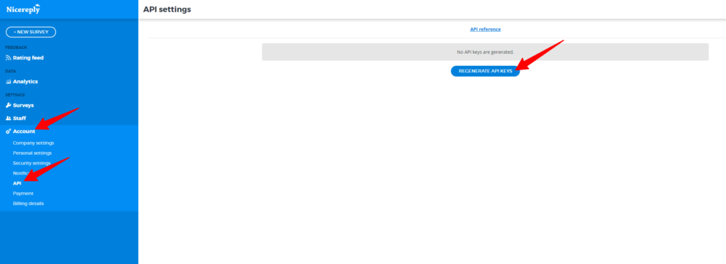 如何在Nicereply帐户中生成API密钥