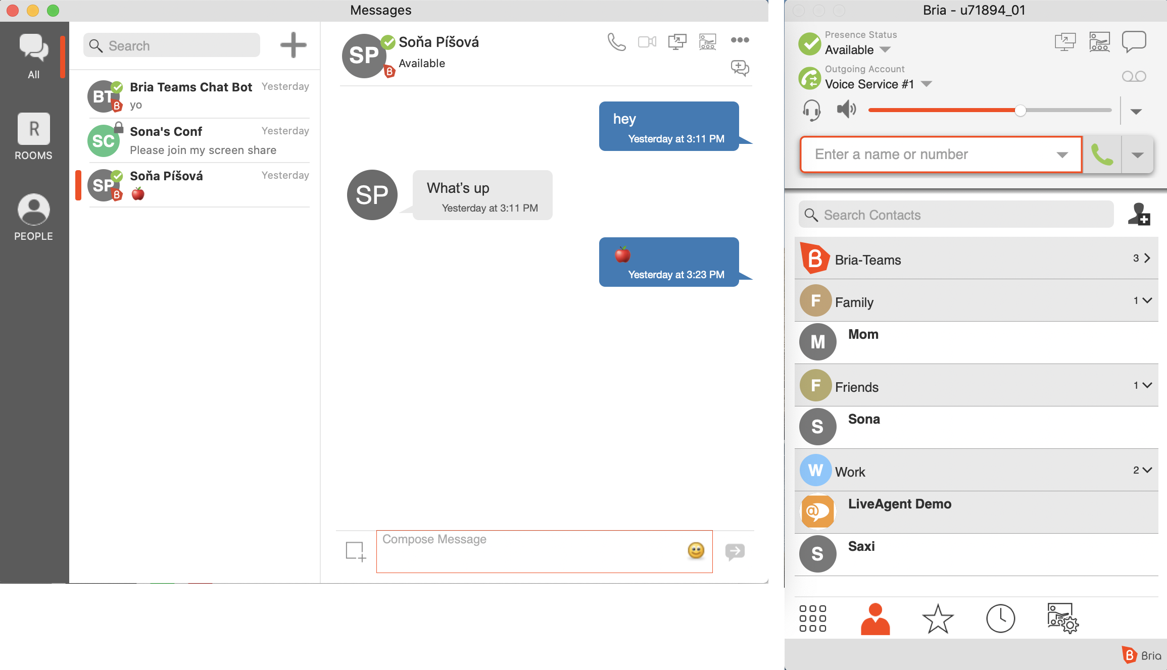 Bria软电话团队消息