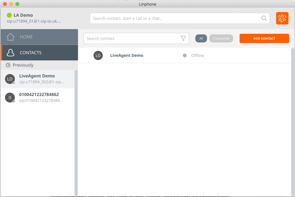 Linphone软电话界面