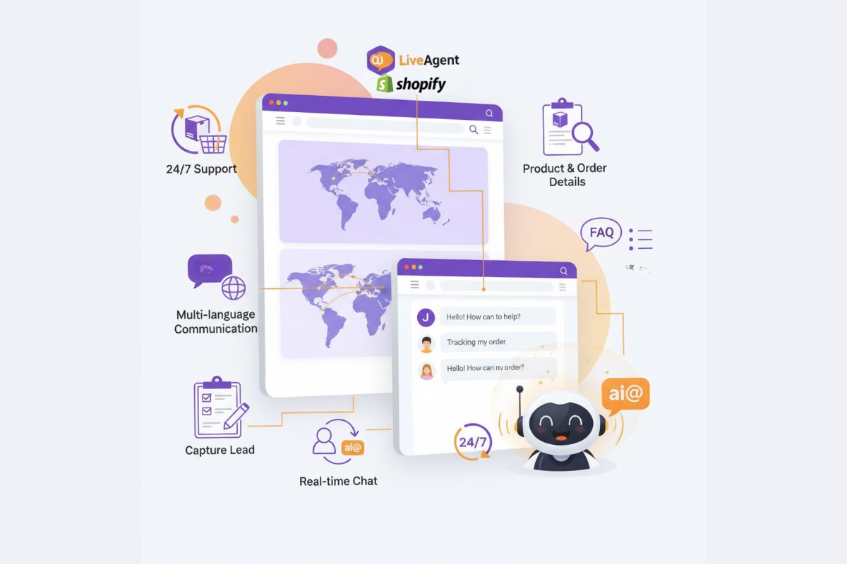 Shopify与LiveAgent AI聊天机器人的集成