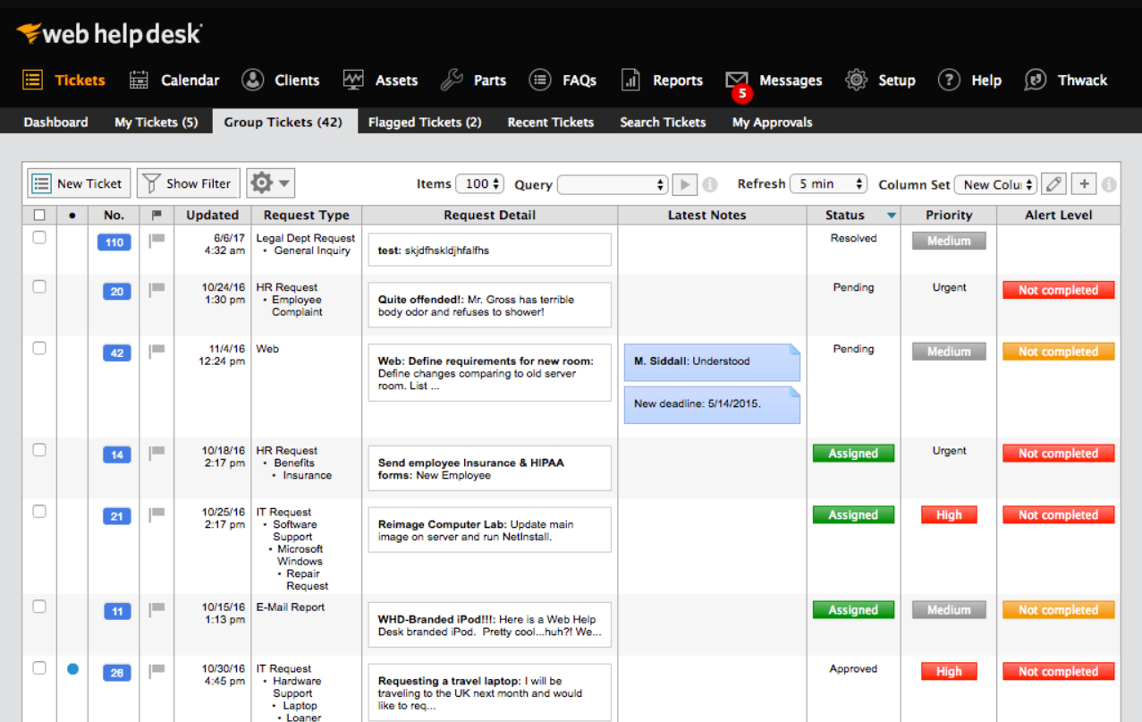 SolarWinds Service Desk票证