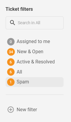 Revamped default ticket filters LiveAgent