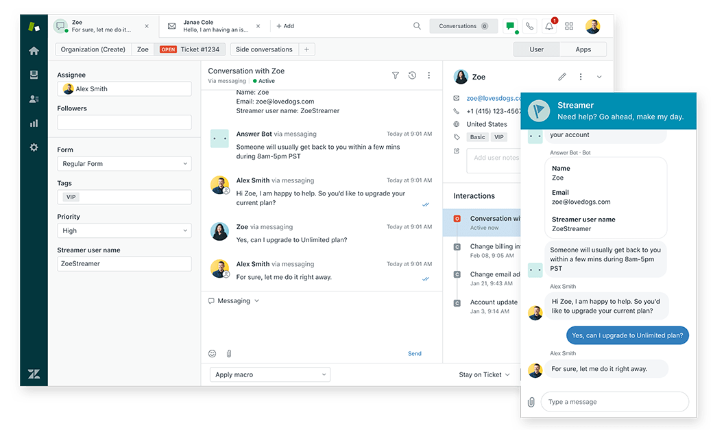 Zendesk客户支持和对话