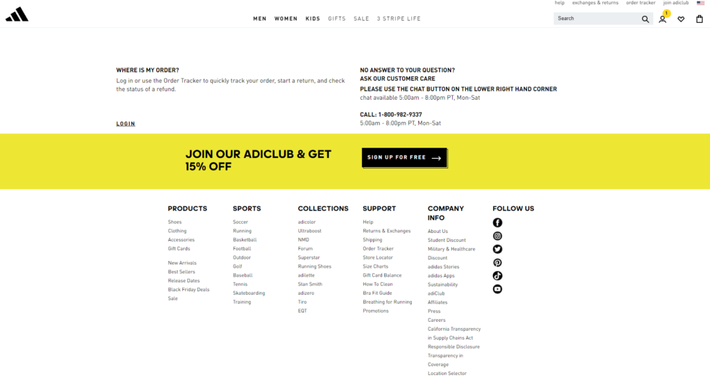 阿迪达斯客户支持