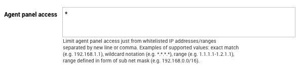 LiveAgent中的代理面板白名单