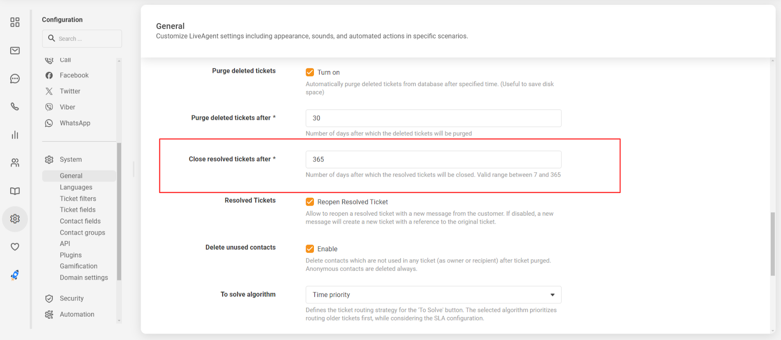 已解决工单的自动关闭功能