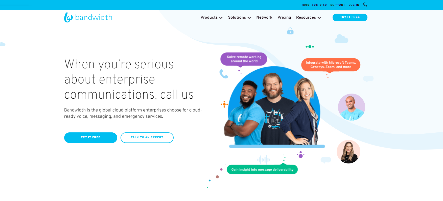 Bandwidth VoIP provider website