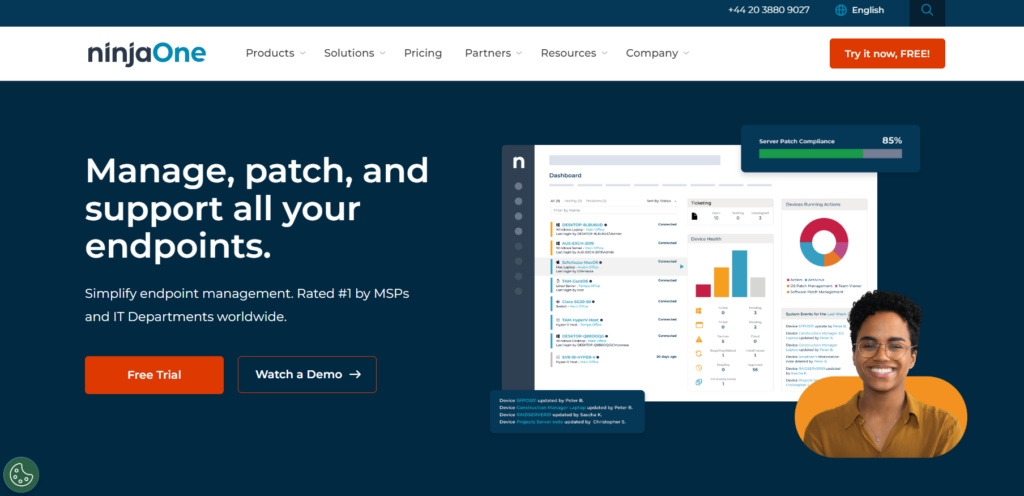 NinjaOne主页 - IT管理平台