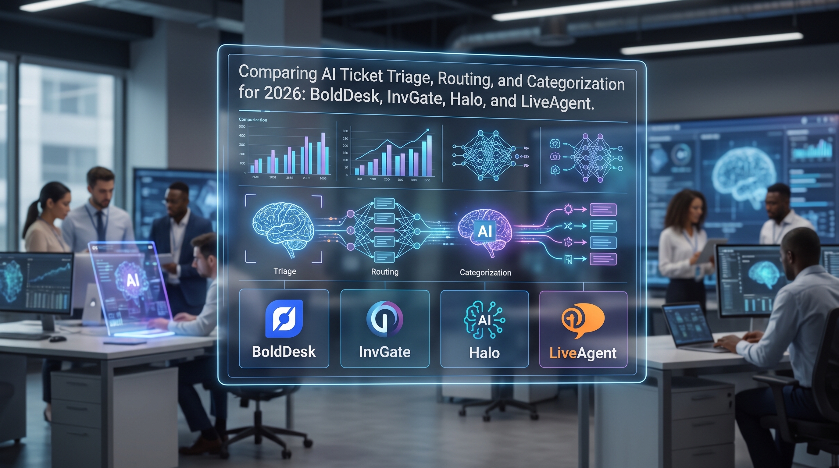 BoldDesk vs InvGate vs Halo vs LiveAgent:2026年AI工单分诊对比