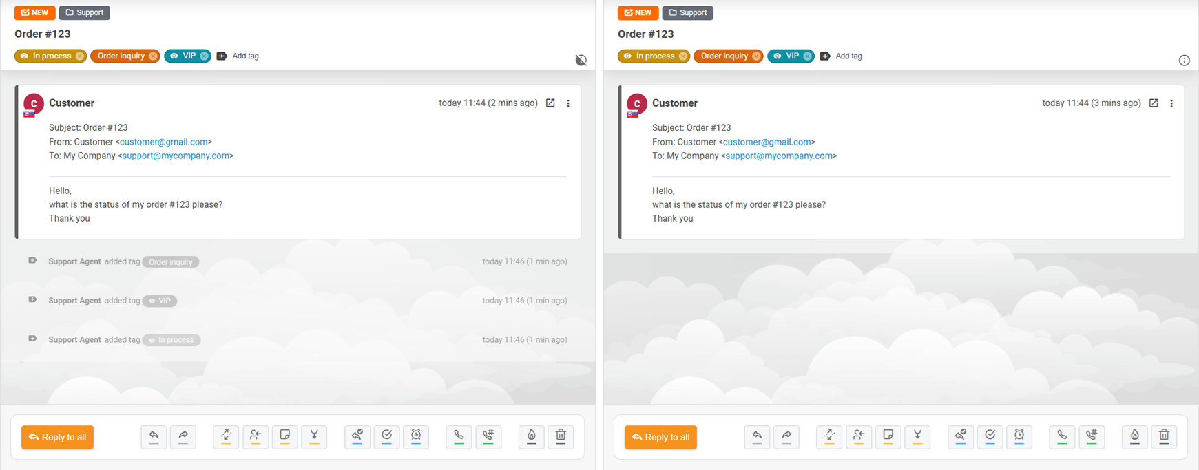 在工单中隐藏系统消息的选项