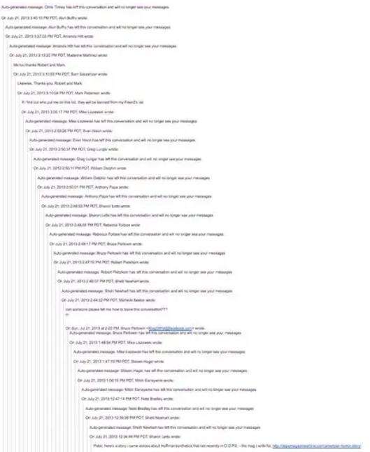 一个冗长且无组织的电子邮件链。