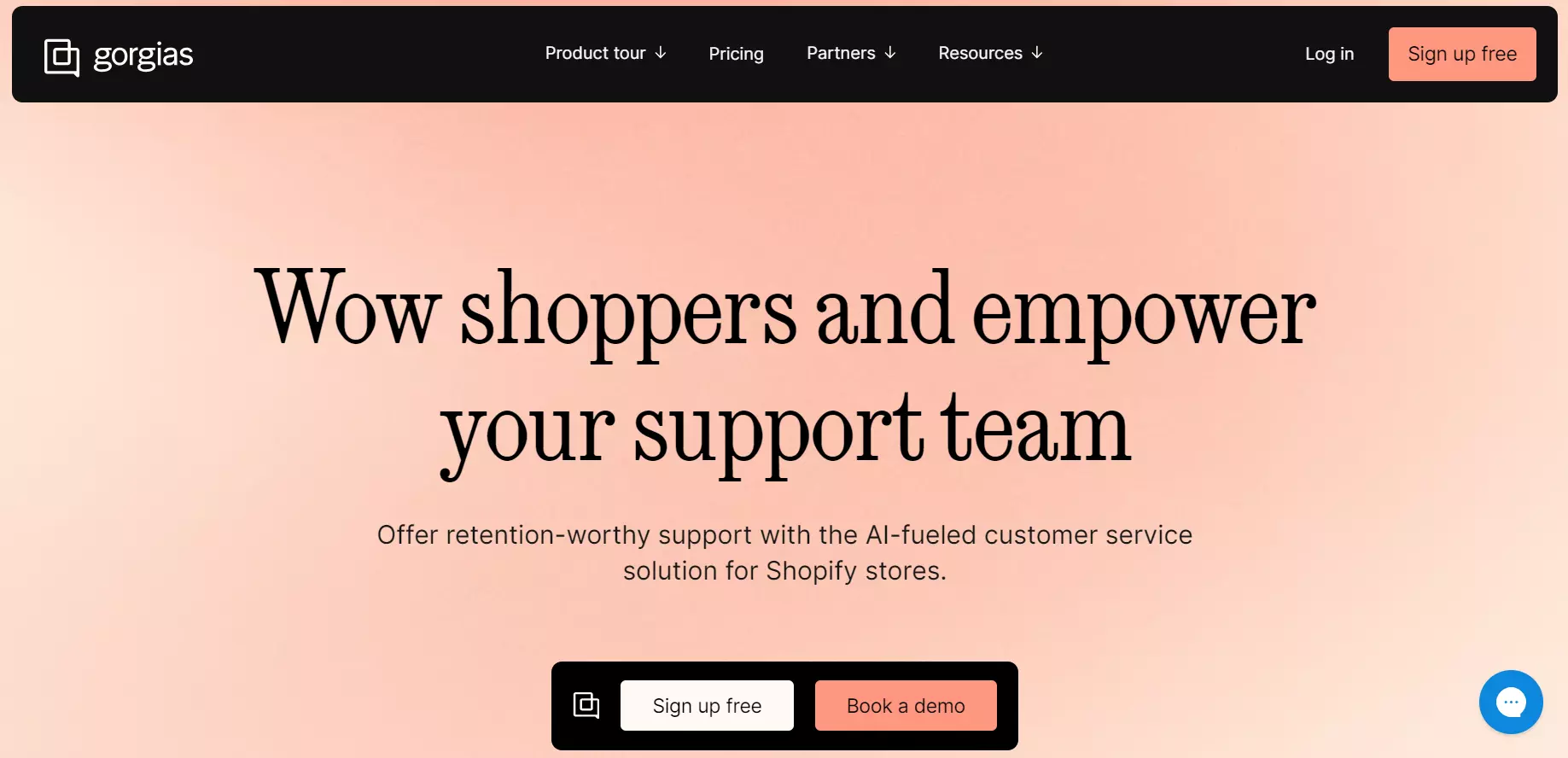 Gorgias主页的屏幕截图 - 由AI驱动的客户服务解决方案