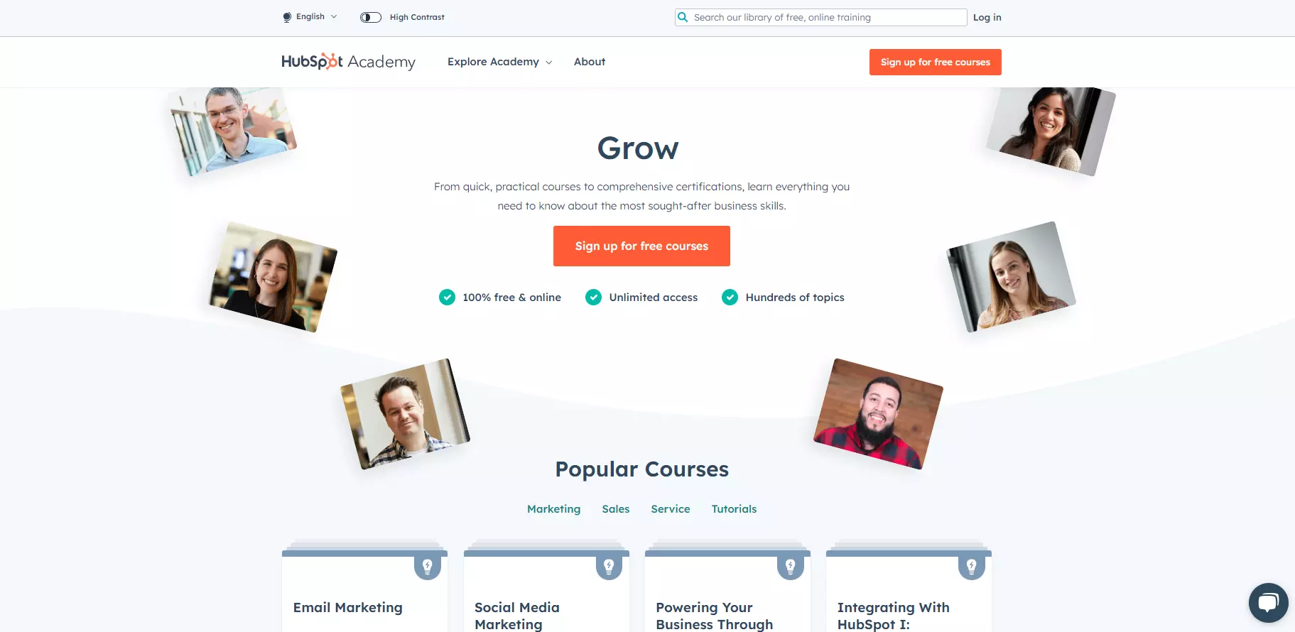 HubSpot Academy主页