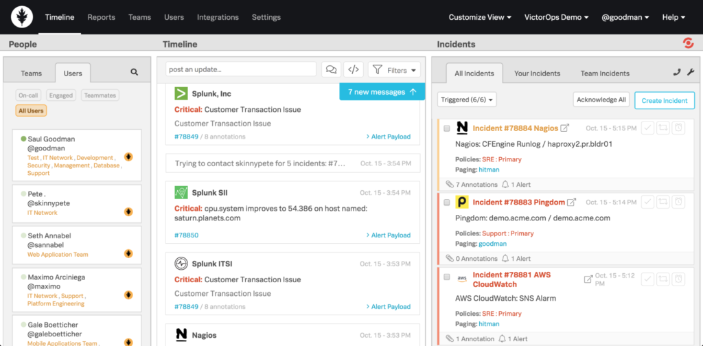Splunk On-Call事件时间表