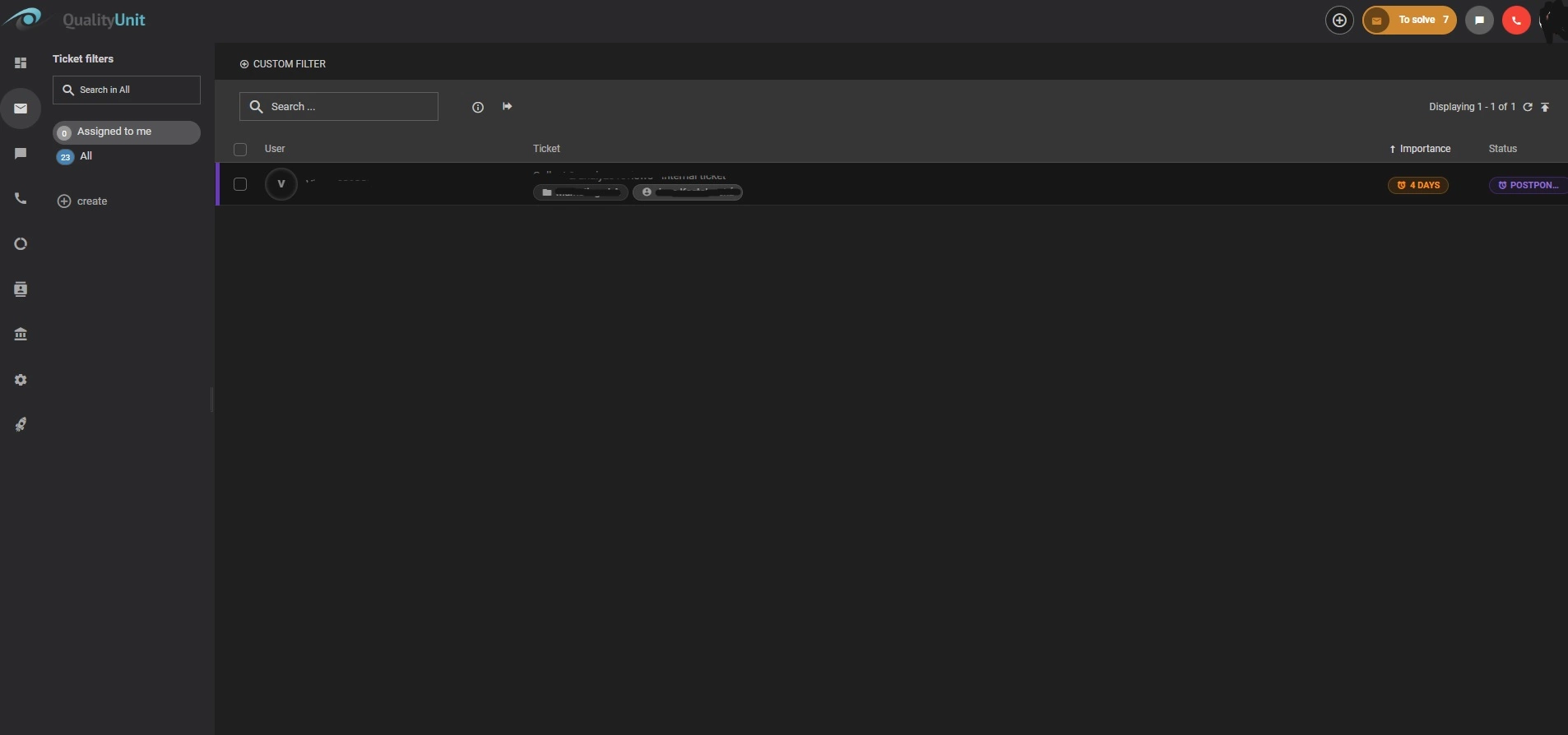LiveAgent dark blue theme interface