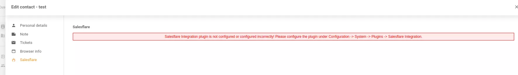 Incorrect messages in Integrations configuration