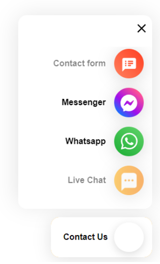 LiveAgent的联系我们按钮，提供多种通信渠道以获得便利的支持