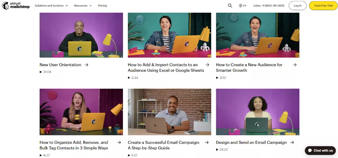 Mailchimp的交互式知识库内容