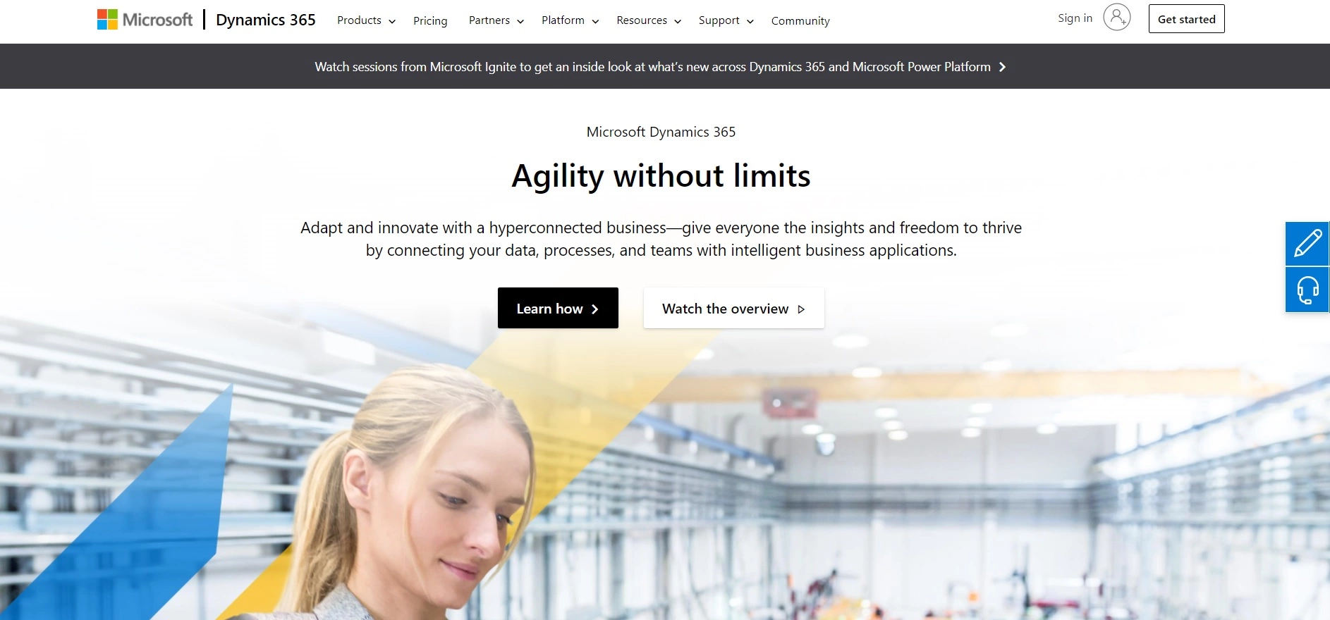 Microsoft Dynamics 365主页