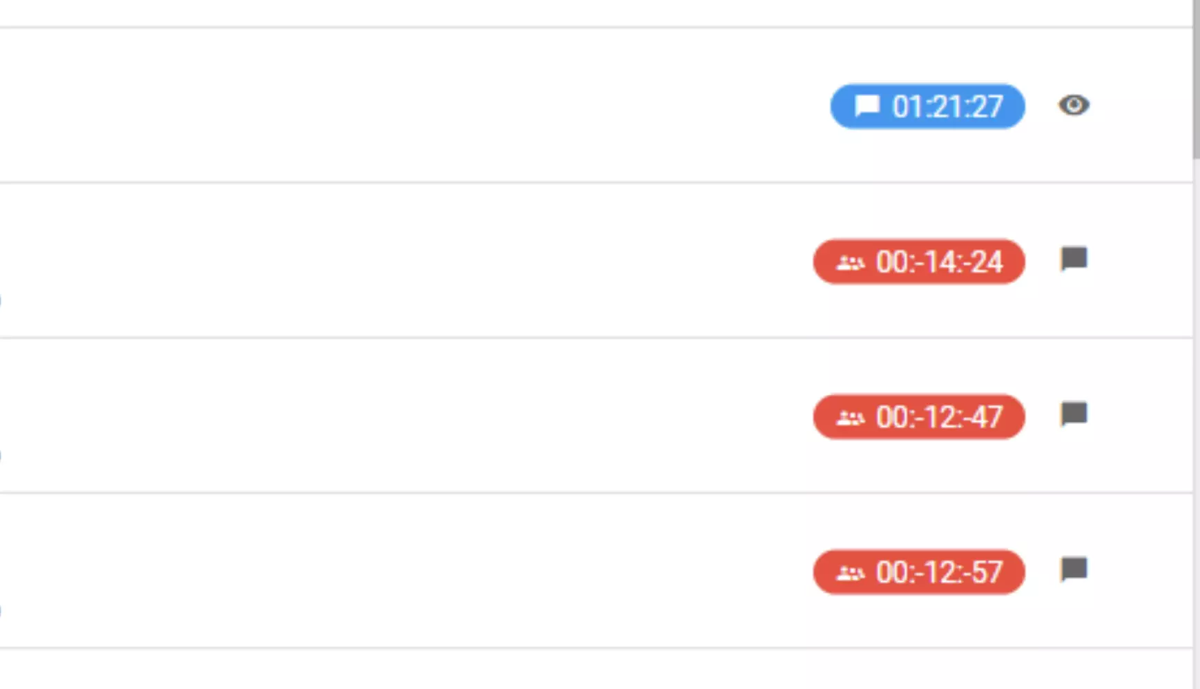 显示 LiveAgent 早期版本中聊天会话期间负时间值的错误的图片