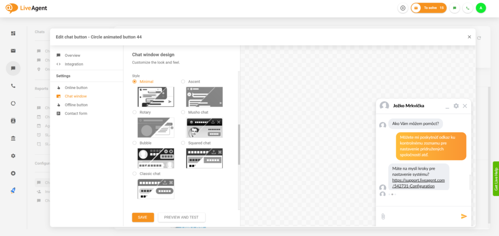 LiveAgent 实时聊天窗口的新设计