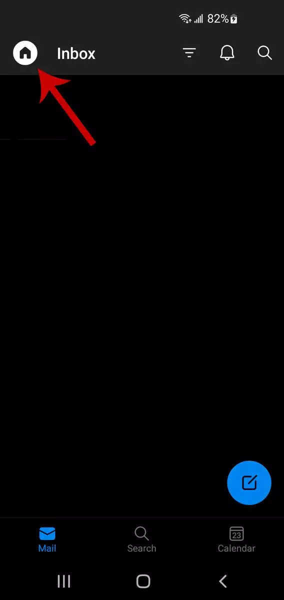 移动设备上的Outlook电子邮件线程，步骤1