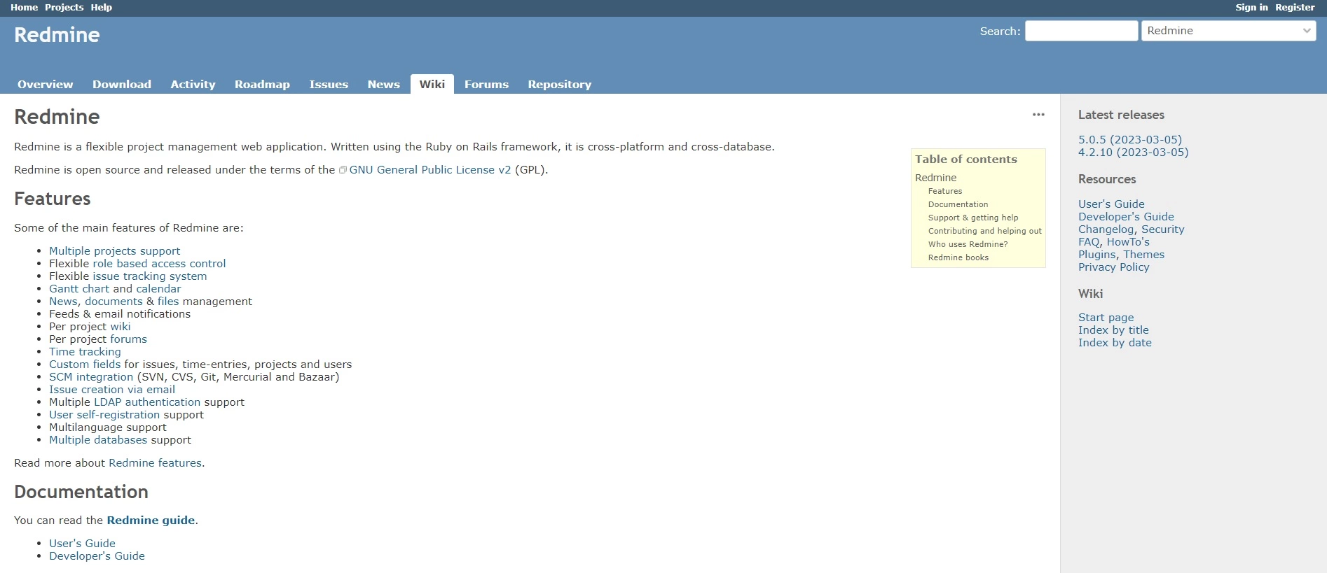 Redmine的主页 - 一个开源平台，可以帮助您自动化流程并协助任务计划，以改进公司的效率。