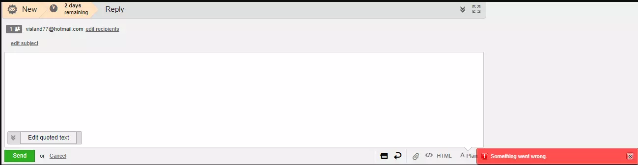保存无效电子邮件模板