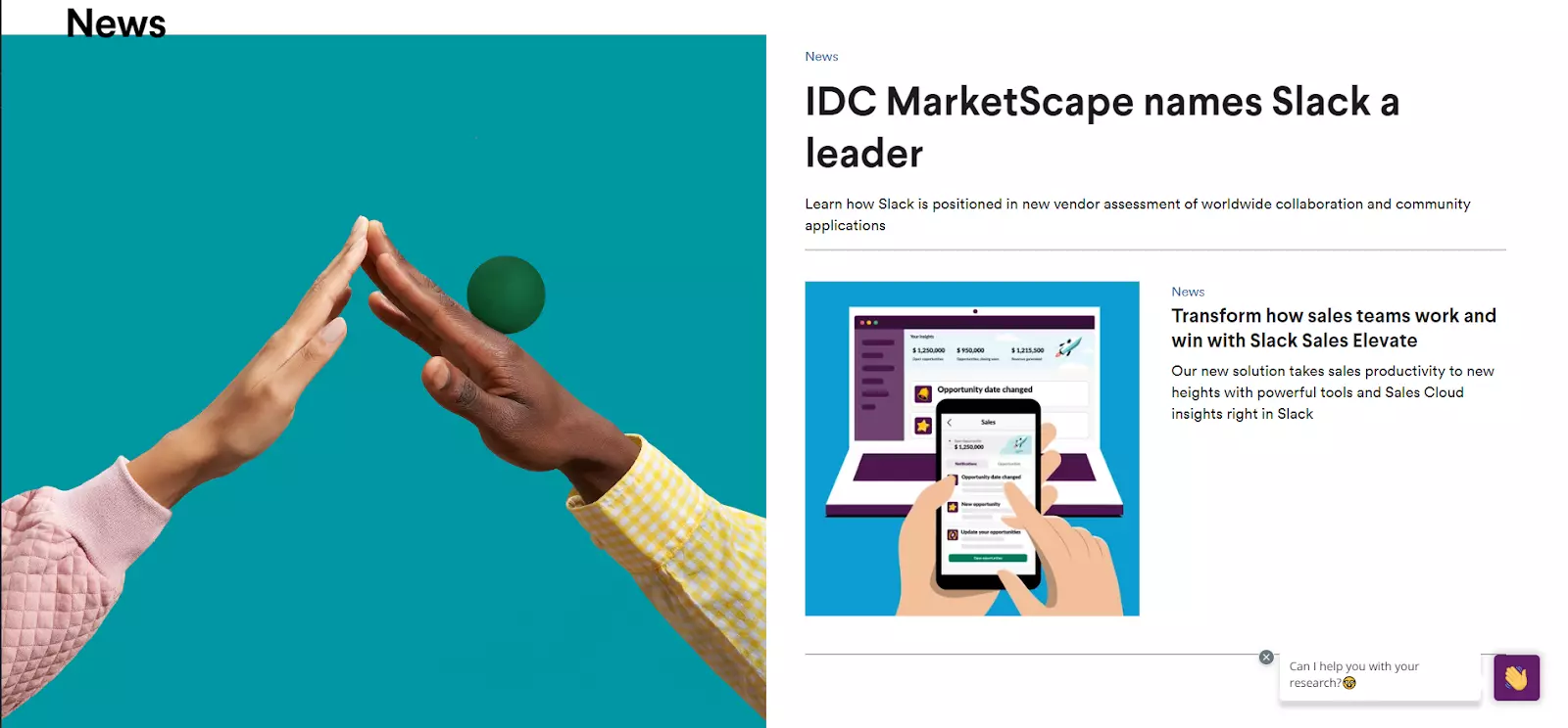 Slack博客页面的屏幕截图