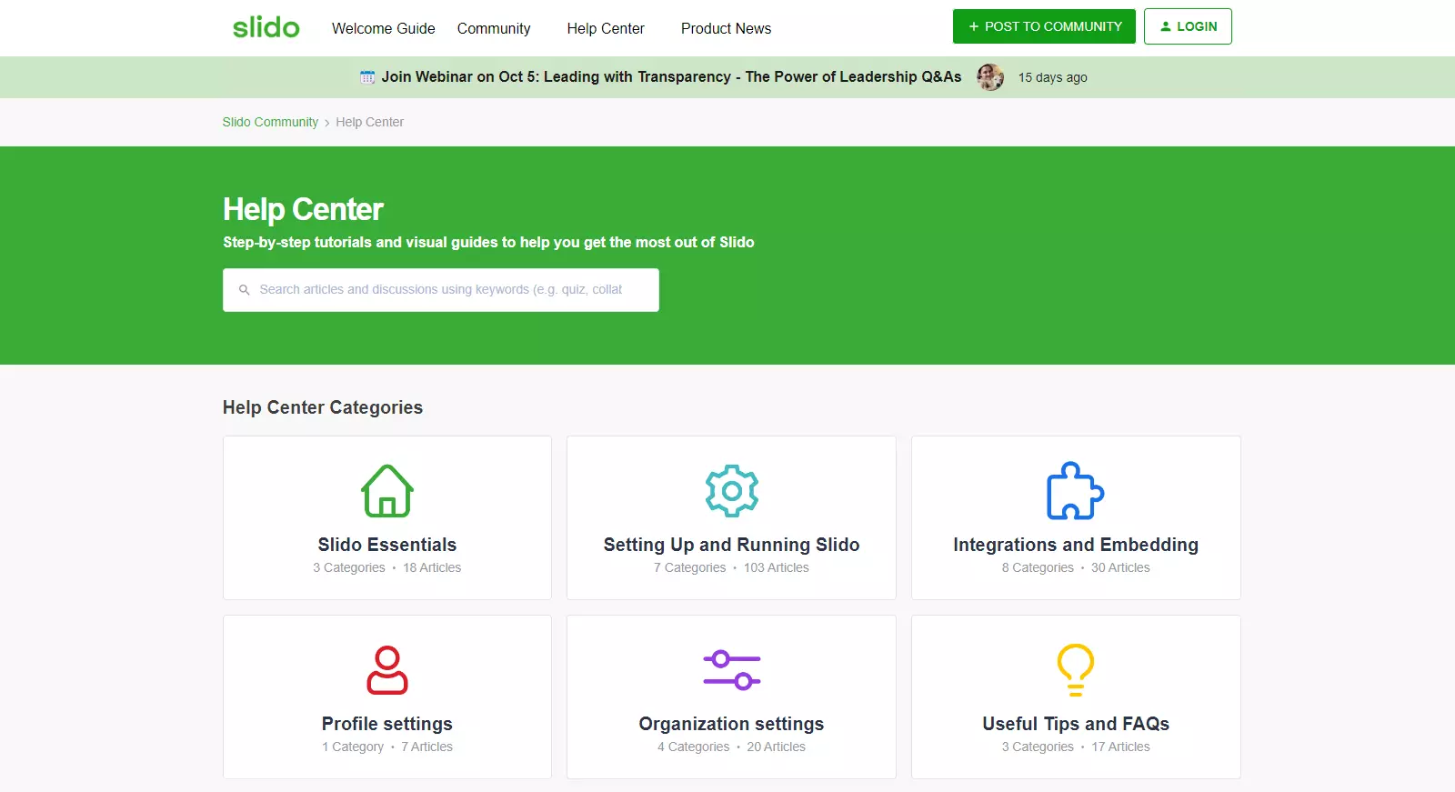 Slido的帮助中心