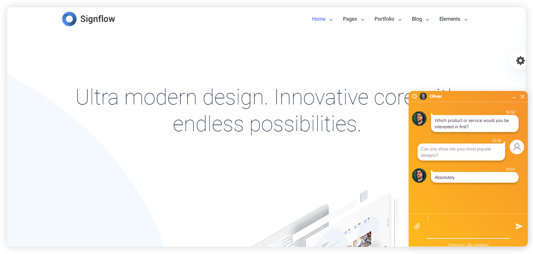 主动聊天邀请窗口示例