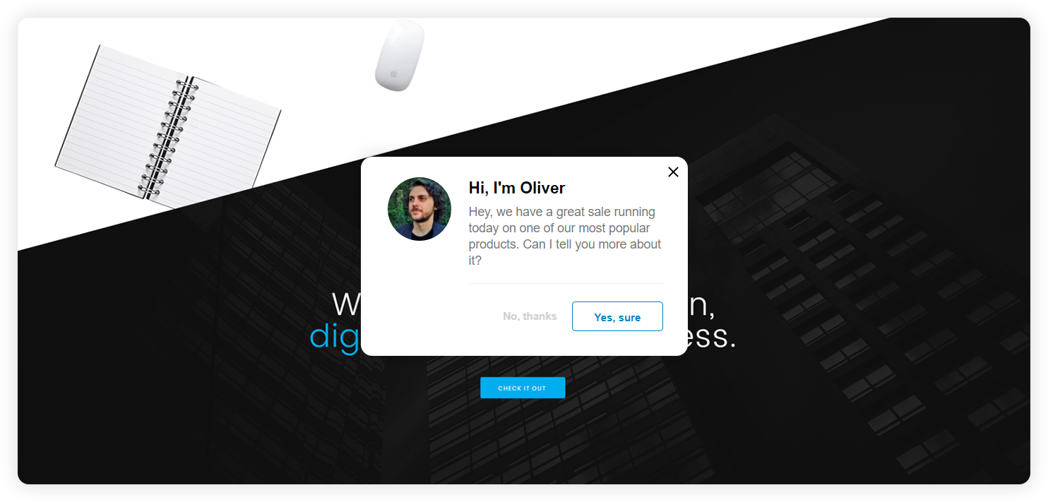 企业主动聊天邀请示例