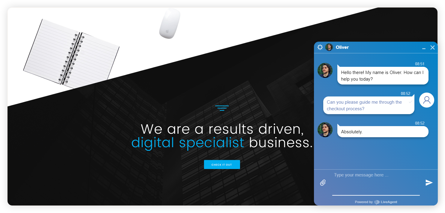 企业实时聊天对话示例