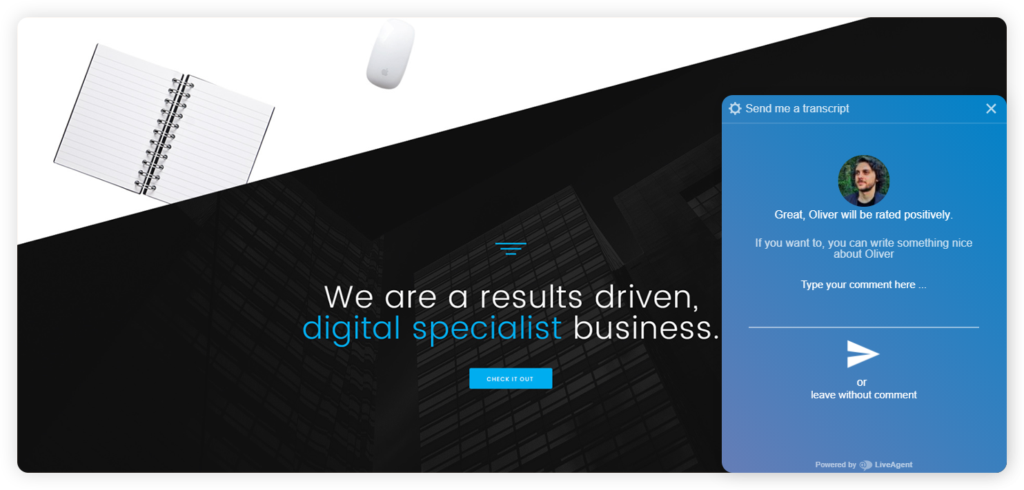 企业聊天后调查示例