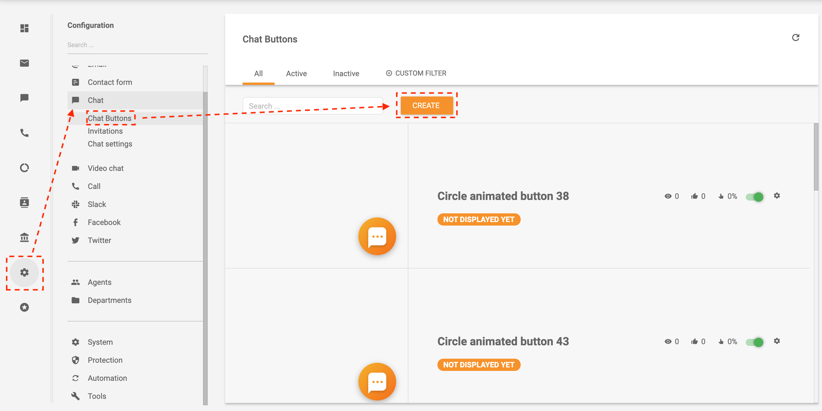 如何创建聊天按钮的示例