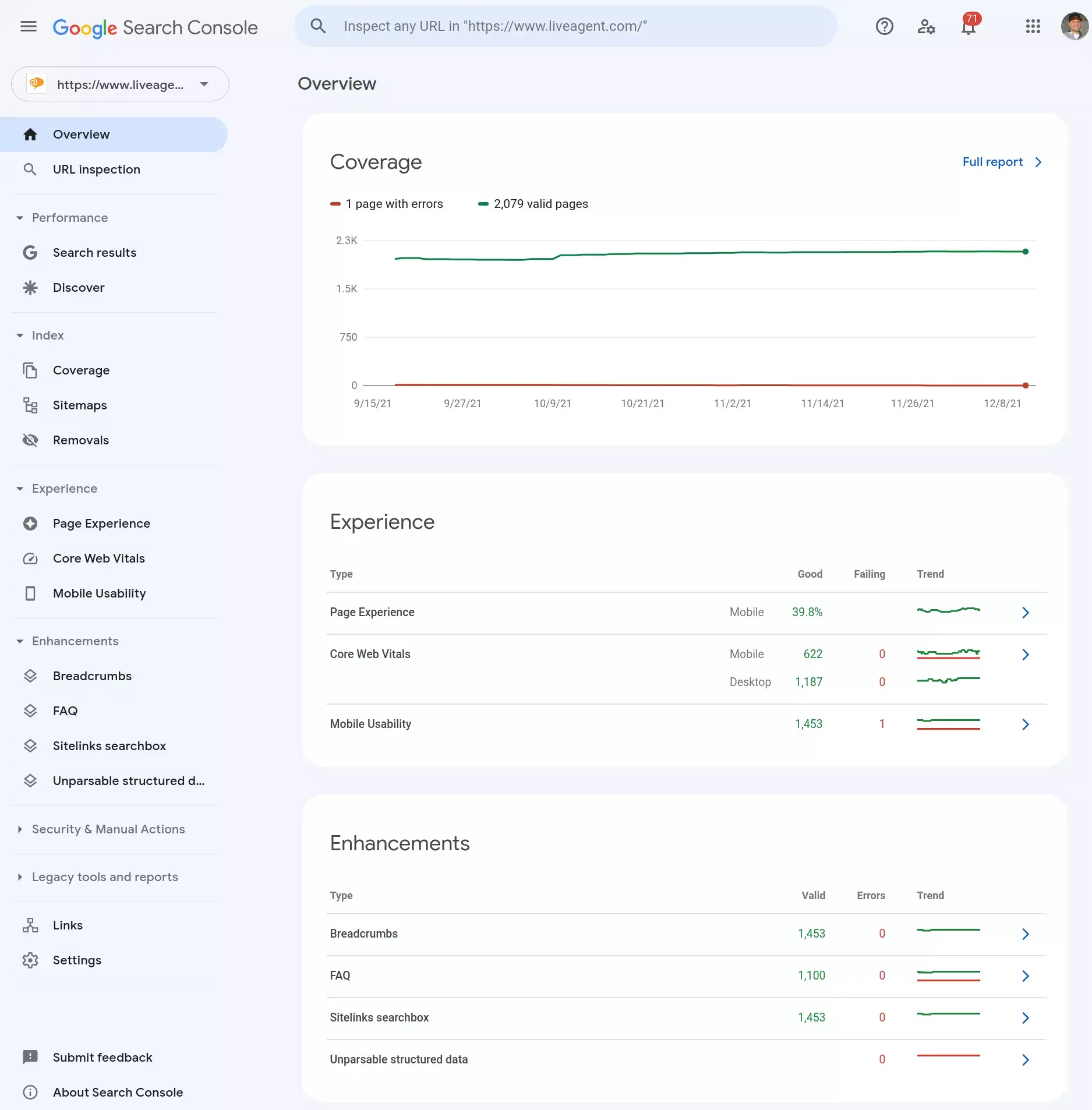 定期修复Google搜索发现的所有错误，以保持您的页面在搜索索引中