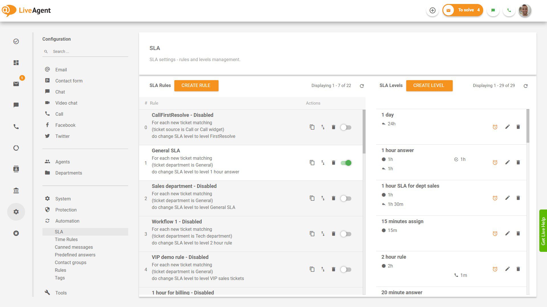 LiveAgent中的时间规则